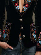 Women’s Colorful Floral Embroidered Blazer